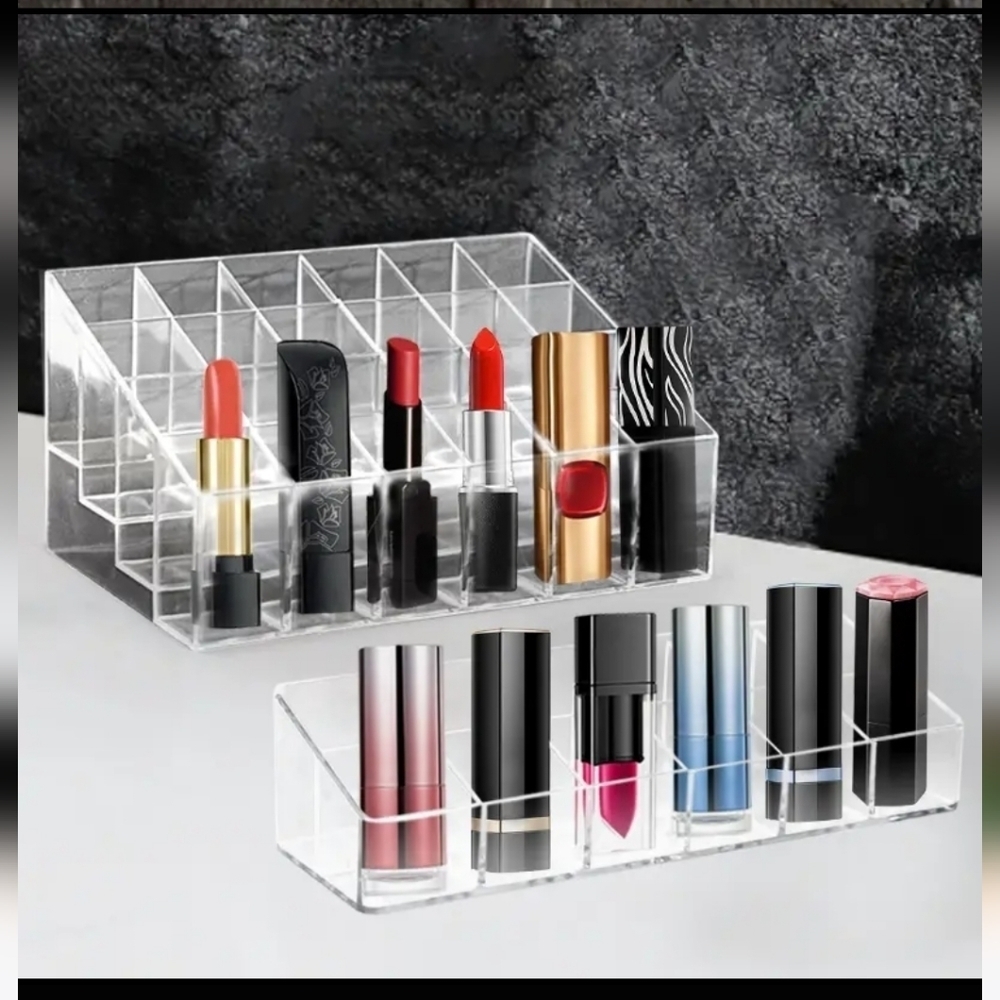 NEW ACRYLIC 24 LIPSTICK NAIL POLISH MAKEUP COSMETIC BOX STORAGE ORGANIZER HOLDER